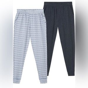 Eddie Bauer Women's Blue and Gray Pajama Pants/Loungewear